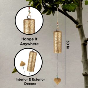 Long Metal Wind Chimes Brass Bells for Home Garden