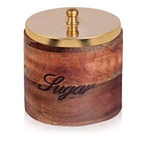 Mango Wood Airtight With Brass Lids Storage Container