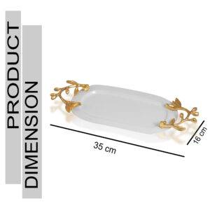 Metal Decorative Jar Container With Tray Multipurpose Kitchen Item Pack of 1 35x16 CM