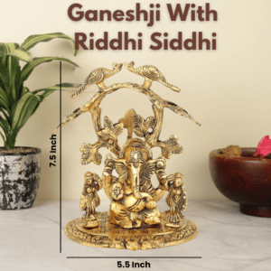 Metal Lord Ganesha Riddhi Siddhi Statue